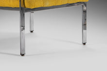 Load image into Gallery viewer, Pair of Tagged Milo Baughman for Thayer Coggin Chrome Lounge Chairs in Tufted Canary, USA, c. 1970's-ABT Modern