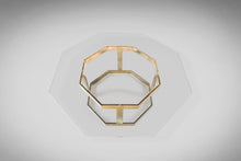Load image into Gallery viewer, Patinaed Brass Octagonal Coffee Table with an Octagonal Glass Top After Milo Baughman, c. 1970s-ABT Modern