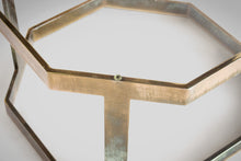 Load image into Gallery viewer, Patinaed Brass Octagonal Coffee Table with an Octagonal Glass Top After Milo Baughman, c. 1970s-ABT Modern