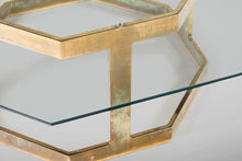 Load image into Gallery viewer, Patinaed Brass Octagonal Coffee Table with an Octagonal Glass Top After Milo Baughman, c. 1970s-ABT Modern