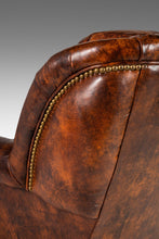 Load image into Gallery viewer, Patinaed French Club Chair / Cigar Chair & Ottoman in Original Distressed Leather, France, c. 1940's-ABT Modern