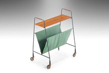 Load image into Gallery viewer, Petite Architectural Magazine Rack on Casters, West Germany, c. 1960's-ABT Modern