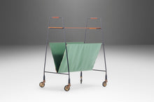 Load image into Gallery viewer, Petite Architectural Magazine Rack on Casters, West Germany, c. 1960's-ABT Modern