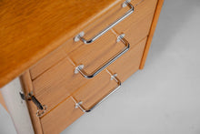 Load image into Gallery viewer, Post Modern 'Signatur' Executive Desk by Tord Bjorklund in Honey Oak w/ Chrome Detailing, Sweden, c. 1980-ABT Modern
