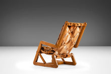 Load image into Gallery viewer, Rare Angular Oak Lounge Chair and Ottoman Set Found in Original Fabric, c. 1970s-ABT Modern