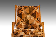 Load image into Gallery viewer, Rare Angular Oak Lounge Chair and Ottoman Set Found in Original Fabric, c. 1970s-ABT Modern
