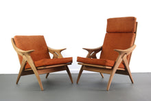 Load image into Gallery viewer, Rare Mid Century Modern Set of Two High back Chairs "Knot" Chairs by De Ster Gelderland in Solid Walnut-ABT Modern