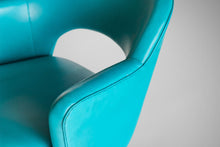 Load image into Gallery viewer, Rare Set of Two (2) Lounge Chairs by Patrician Furniture in Original Teal Vinyl w/ Walnut Legs, c. 1960s-ABT Modern
