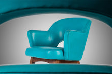 Load image into Gallery viewer, Rare Set of Two (2) Lounge Chairs by Patrician Furniture in Original Teal Vinyl w/ Walnut Legs, c. 1960s-ABT Modern