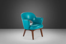 Load image into Gallery viewer, Rare Set of Two (2) Lounge Chairs by Patrician Furniture in Original Teal Vinyl w/ Walnut Legs, c. 1960s-ABT Modern