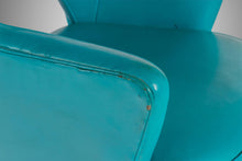 Load image into Gallery viewer, Rare Set of Two (2) Lounge Chairs by Patrician Furniture in Original Teal Vinyl w/ Walnut Legs, c. 1960s-ABT Modern