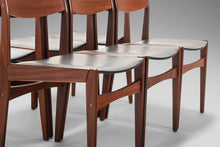Load image into Gallery viewer, Rental of the Set of Six (6) Danish Modern Dining Chairs in Teak & Naugahyde by Poul Volther for Frem Røjle, Denmark, c. 1960's-ABT Modern