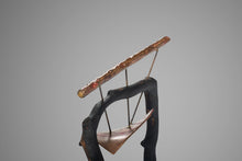 Load image into Gallery viewer, 'Rooted in the Earth' Organic Sculptural Art Composed of Ebonized Wood and Patinaed Copper, Anon., c. 1960s-ABT Modern