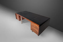 Load image into Gallery viewer, Rosewood Executive Desk After Ste. Marie & Laurent with Chrome Legs and Vinyl Top, c. 1960s-ABT Modern