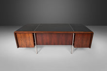 Load image into Gallery viewer, Rosewood Executive Desk After Ste. Marie & Laurent with Chrome Legs and Vinyl Top, c. 1960s-ABT Modern