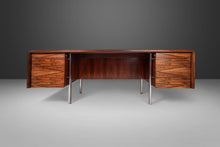 Load image into Gallery viewer, Rosewood Executive Desk After Ste. Marie & Laurent with Chrome Legs and Vinyl Top, c. 1960s-ABT Modern