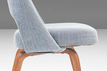 Load image into Gallery viewer, Saarinen Executive Armless Chair with Bentwood Legs In Gorgeous Original Blue Knoll Fabric, USA-ABT Modern