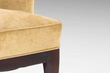 Load image into Gallery viewer, Saber Leg Lounge Chair in Walnut and Original Fabric Attributed to Harvey Probber, USA, c. 1960's-ABT Modern