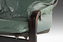 Load image into Gallery viewer, Scandinavian Bentwood Lounge Chair in Sage Green Leather After Westnofa, c. 1970s-ABT Modern