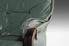 Load image into Gallery viewer, Scandinavian Bentwood Lounge Chair in Sage Green Leather After Westnofa, c. 1970s-ABT Modern