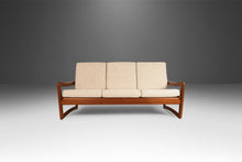 Load image into Gallery viewer, Scandinavian Style Solid Teak Three-Seat Sofa Newly Upholstered in Oatmeal Fabric, c. 1980s-ABT Modern