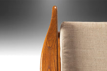 Load image into Gallery viewer, Scandinavian Style Solid Teak Three-Seat Sofa Newly Upholstered in Oatmeal Fabric, c. 1980s-ABT Modern