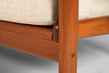 Load image into Gallery viewer, Scandinavian Style Solid Teak Three-Seat Sofa Newly Upholstered in Oatmeal Fabric, c. 1980s-ABT Modern