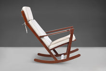 Load image into Gallery viewer, Sculptural Rocking Chair by Poul Volther for Frem Rojle in Afromosia Wood - Newly Upholstered, c. 1960s-ABT Modern
