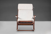 Load image into Gallery viewer, Sculptural Rocking Chair by Poul Volther for Frem Rojle in Afromosia Wood - Newly Upholstered, c. 1960s-ABT Modern