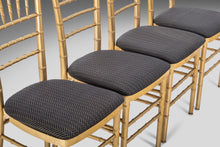 Load image into Gallery viewer, Set of 4 Bamboo Hollywood Regency Dining Chairs Powder Coated in Gold, c. 1970's-ABT Modern
