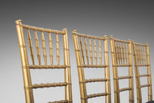 Load image into Gallery viewer, Set of 4 Bamboo Hollywood Regency Dining Chairs Powder Coated in Gold, c. 1970's-ABT Modern