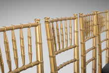 Load image into Gallery viewer, Set of 4 Bamboo Hollywood Regency Dining Chairs Powder Coated in Gold, c. 1970's-ABT Modern