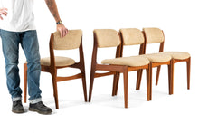 Load image into Gallery viewer, Set of 4 Benny Linden Dining Chairs in Teak with Original Oatmeal Knit Fabric-ABT Modern