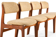 Load image into Gallery viewer, Set of 4 Benny Linden Dining Chairs in Teak with Original Oatmeal Knit Fabric-ABT Modern