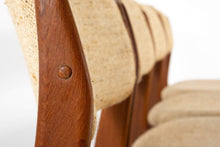 Load image into Gallery viewer, Set of 4 Benny Linden Dining Chairs in Teak with Original Oatmeal Knit Fabric-ABT Modern