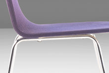Load image into Gallery viewer, Set of 6 Minimal Chrome Dining Chairs Set on Petite Tubular Chrome Bases in Distressed Original Ombre Purple Fabric, West Germany, c. 1970's-ABT Modern