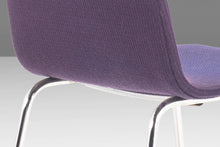 Load image into Gallery viewer, Set of 6 Minimal Chrome Dining Chairs Set on Petite Tubular Chrome Bases in Distressed Original Ombre Purple Fabric, West Germany, c. 1970's-ABT Modern