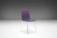 Load image into Gallery viewer, Set of 6 Minimal Chrome Dining Chairs Set on Petite Tubular Chrome Bases in Distressed Original Ombre Purple Fabric, West Germany, c. 1970's-ABT Modern