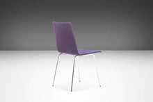 Load image into Gallery viewer, Set of 6 Minimal Chrome Dining Chairs Set on Petite Tubular Chrome Bases in Distressed Original Ombre Purple Fabric, West Germany, c. 1970's-ABT Modern