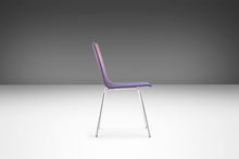 Load image into Gallery viewer, Set of 6 Minimal Chrome Dining Chairs Set on Petite Tubular Chrome Bases in Distressed Original Ombre Purple Fabric, West Germany, c. 1970's-ABT Modern