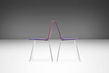 Load image into Gallery viewer, Set of 6 Minimal Chrome Dining Chairs Set on Petite Tubular Chrome Bases in Distressed Original Ombre Purple Fabric, West Germany, c. 1970's-ABT Modern