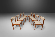 Load image into Gallery viewer, Set of Eight (8) Scandinavian Dining Chairs in Teak and Original Oatmeal Fabric, c. 1970s-ABT Modern