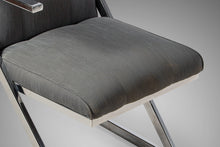 Load image into Gallery viewer, Set of Eight (8) "Z" Dining Chairs in Chrome and Original Fabric by Milo Baughman, USA, c. 1970's-ABT Modern