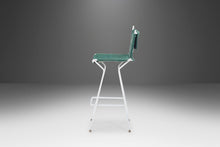 Load image into Gallery viewer, Set of Five (5) Mid Century Modern Bar Height Barstools in Forest Green Canvas on Wrought Iron Metal Frames, c. 1960s-ABT Modern