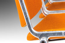 Load image into Gallery viewer, Set of Four (4) Giancarlo Piretti Model 106 Stackable Dining Chairs for Castelli in Burnt Orange Fabric, Italy, c. 1960's-ABT Modern