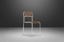 Load image into Gallery viewer, Set of Four (4) Italian Mid Century Modern Stacking Chrome Chairs w/ Hair On Hide Seats Attributed to Otto Gerdau, Italy, c.1970's-ABT Modern