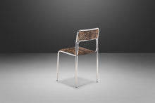 Load image into Gallery viewer, Set of Four (4) Italian Mid Century Modern Stacking Chrome Chairs w/ Hair On Hide Seats Attributed to Otto Gerdau, Italy, c.1970's-ABT Modern