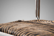 Load image into Gallery viewer, Set of Four (4) Italian Mid Century Modern Stacking Chrome Chairs w/ Hair On Hide Seats Attributed to Otto Gerdau, Italy, c.1970's-ABT Modern