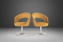 Load image into Gallery viewer, Set of Four (4) Italian Modern Swiveling Accent Chairs in Original Gold Knit Fabric by E & P Ciani for Aceray, Italy, c. 1980's-ABT Modern