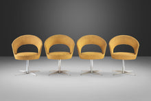 Load image into Gallery viewer, Set of Four (4) Italian Modern Swiveling Accent Chairs in Original Gold Knit Fabric by E & P Ciani for Aceray, Italy, c. 1980's-ABT Modern